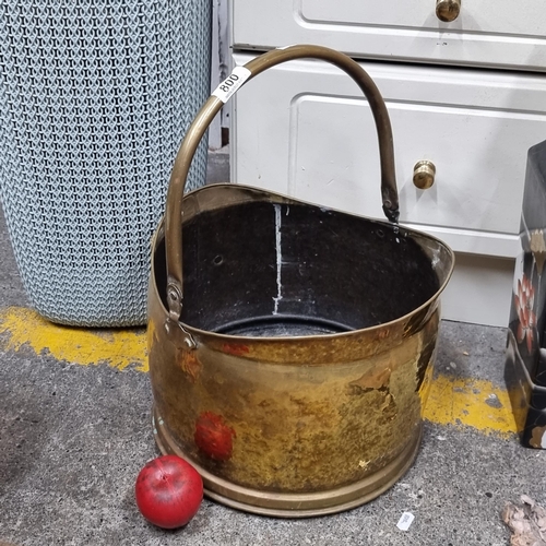 800 - A large solid brass antique coal scuttle. From The lovely home that sold recently in Dun Laoghaire