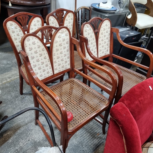 745 - Star Lot : A set of four designer Thornet chairs Label on underside, charming 1960s dining chairs wi... 