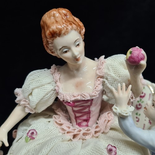 285 - Star Lot: A gorgeous very large Irish Dresden porcelain figure of 'Mother and Children' featuring th... 