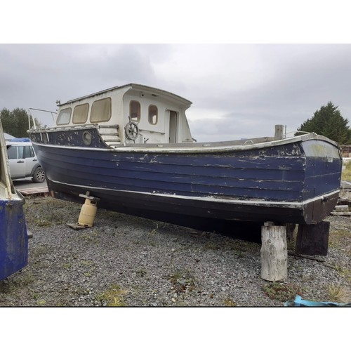 1034 - Star Lot : A 30 foot wooden boat, Made in Scotland, Lots spent to make it water tight and to refit t... 