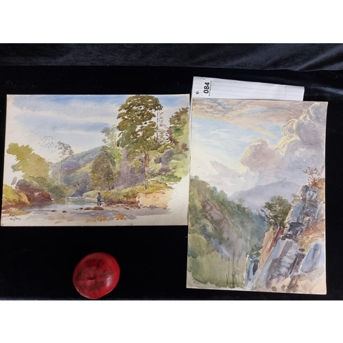 84 - Two original antique John F. Supple (British 19th-20th Century) watercolours on paper paintings of l... 