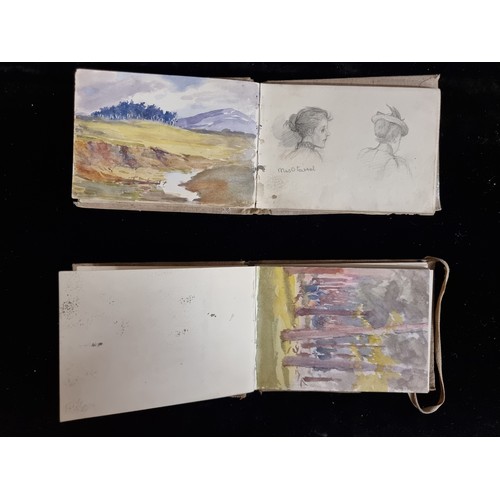 85 - Star Lot: Two antique original Edith Gladys Wynne (b.1876 - d.1968) sketchbooks containing a variety... 