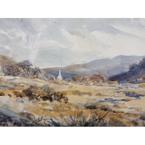 88 - Star Lot: A wonderful Edith Gladys Wynne original watercolour painting showing a valley landscape wi... 