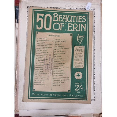 183 - A large collection of antique sheet music including Irish examples, one lot housed in a leather suit... 