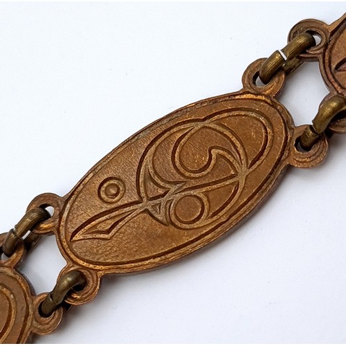 805 - An unusual art Nouveau Celtic designed beautifully enamelled Bracelet.