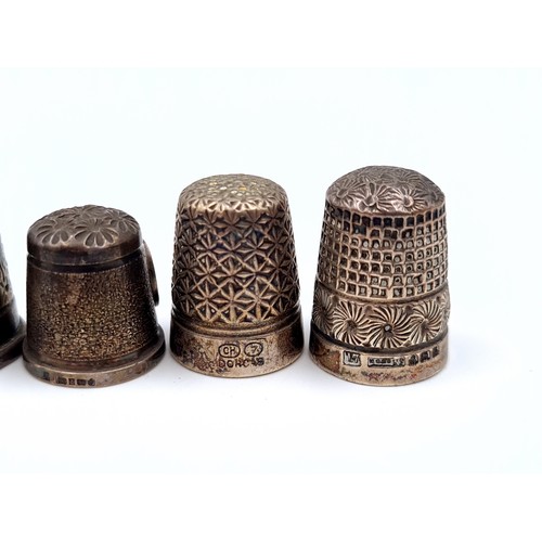 806 - An assorted collection of 8 hallmarked Sterling Silver Thimbles of various sizes per photograph. Tot... 