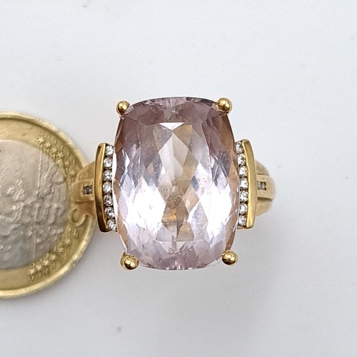 410 - Super Star Lot : An incredible Huge, heavy 18K Rose Gold Kunzite Italian Iliana and diamond Cocktail... 