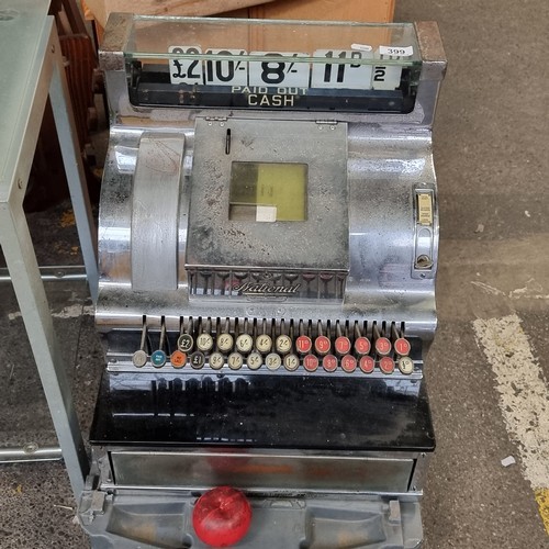 136 - Star Lot : A magnificent Mid Century National chrome cash register. Complete with original key. A fa... 