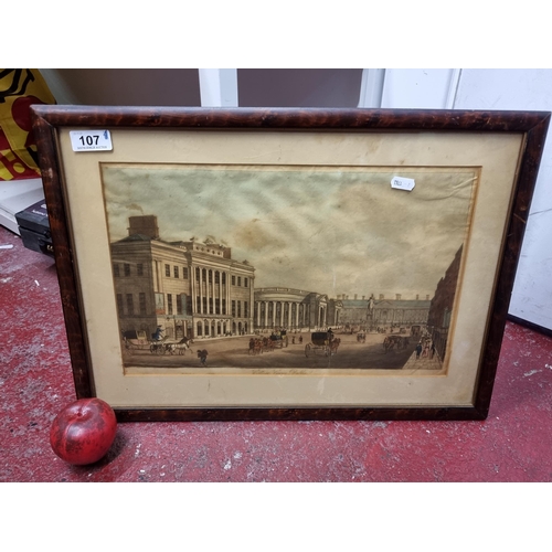 107 - A fabulous antique hand coloured etching originally engraved by Henry Brocas. Titled 'College Green,... 