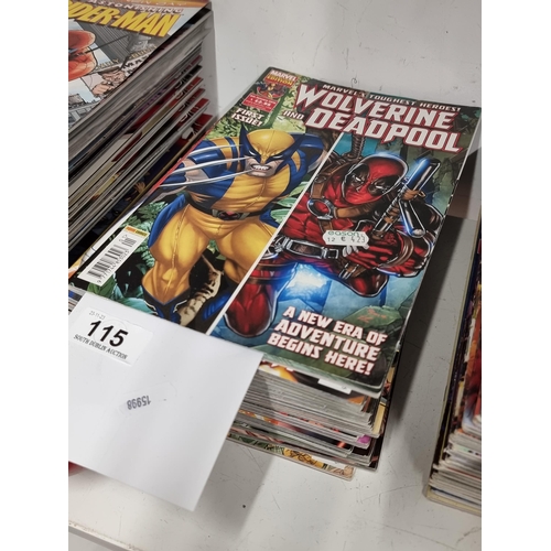 115 - A large collection of approximately 25 Wolverine and Deadpool comic books. All in very good conditio... 