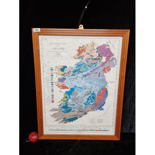 94 - A very interesting 1985 large Geological Map of Ireland. Printed and published by Ordnance Survey, P... 