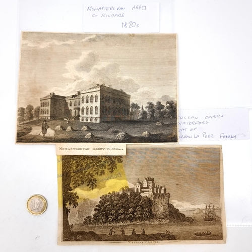 509 - Two Irish prints circa 1820s, the first of Cullan Castle Waterford, Seat of Normanla Poer Family tog... 