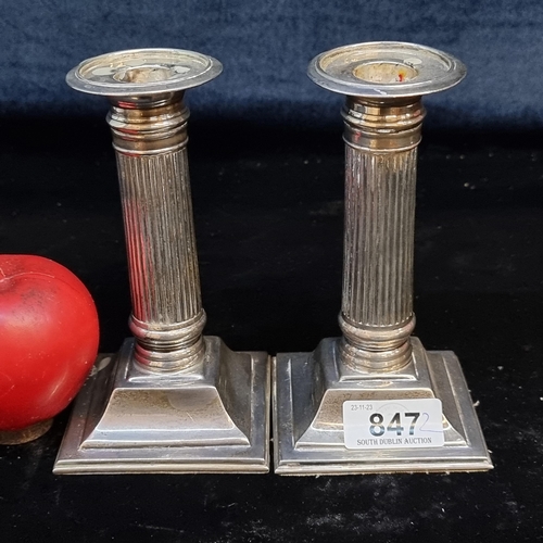 847 - A pair of wonderful vintage silver plated candle sticks.