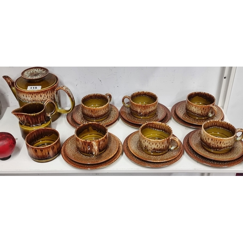 115 - Star lot : A wonderful mid century 21 piece tea service by John Ffrench for Arklow pottery including... 