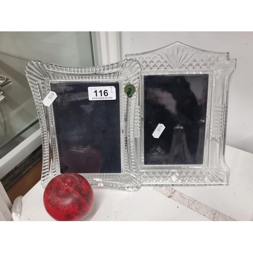 116 - A pair of stylish large Waterford Crystal picture frames in very good condition.