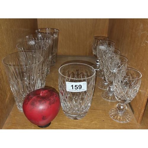 159 - A selection of Waterford Crystal glasses including a set of four Maeve pattern hi ball examples, fiv... 