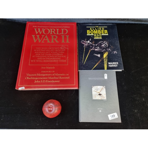 189 - Three hard back books including '50th Anniversary Commemorative Edition World War II', 'The Allied B... 