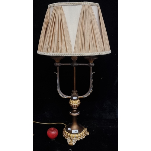 198 - A very large handsome Neo Classical style duel stemmed lamp. A good heavy quality piece.