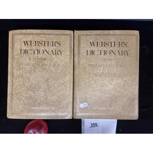 255 - Two large Webster's Dictionary Of The English Language Unabridged, Volumes I & II. Luxury Editions.