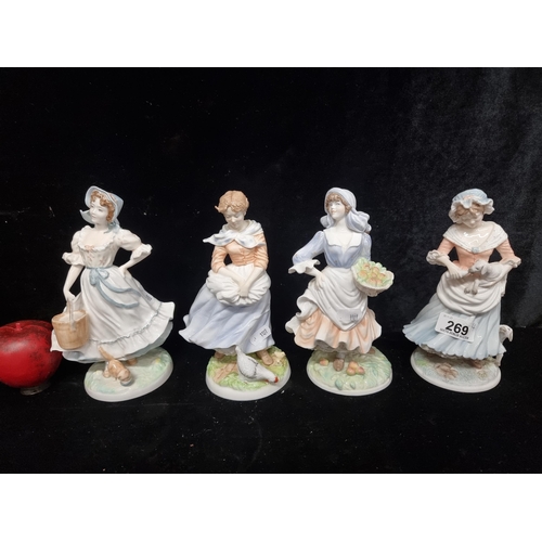 269 - A collection of four beautiful Old Country Ways fine bone China figurines. In very good condition.