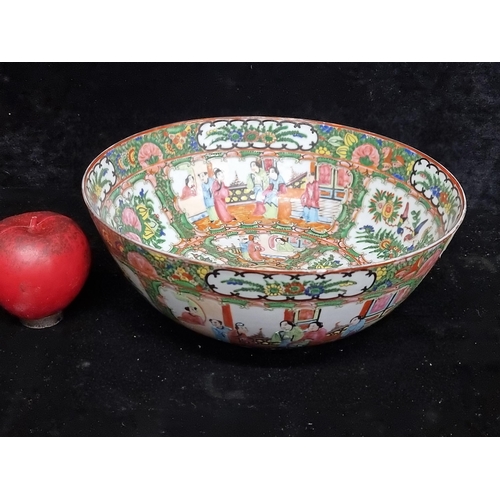 285 - A fabulous large 19th Century Chinese export rose medallion porcelain punch bowl. In overall excelle... 