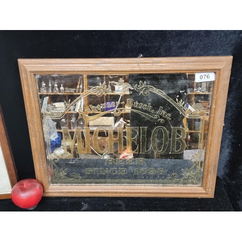 76 - A vintage pub / bar mirror with gilt lettering advertising 