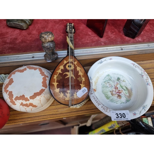 330 - A mixed lot of four items including a charming Royal Albert bone china bowl in the Beatrix Potter se... 