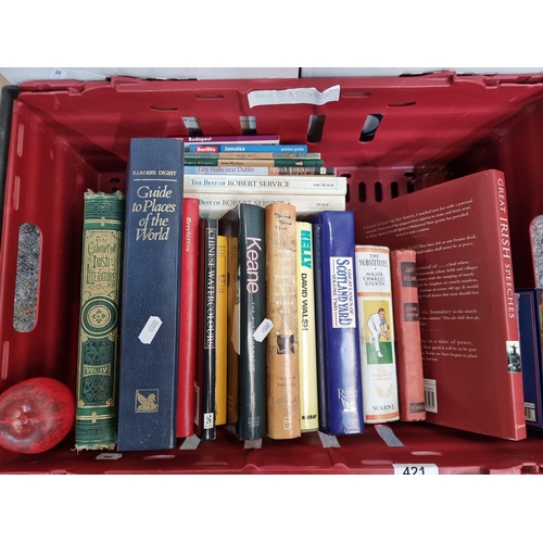 421 - A crate containing 22 vintage books and publications including a rare first edition of 