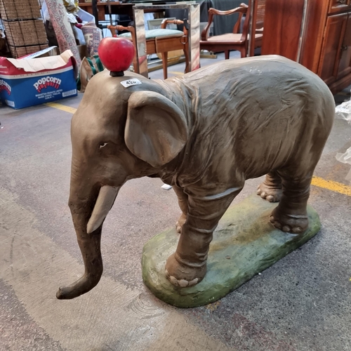 428 - Star Lot - A magnificent large hand painted vintage plaster elephant. A real one of a kind statement... 