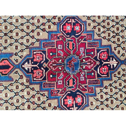 731 - Star Lot : A very large hand knotted wool rug featuring a lattice design and foliate border in shade... 