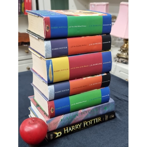 735 - Harry Potter 1st edition hardback books with dust covers. Includes titles The Order of The Phoenix, ... 