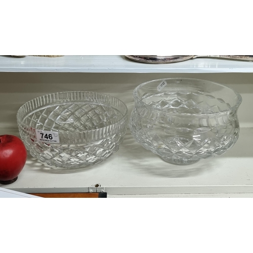 746 - Star Lot : Two beautiful Waterford Crystal bowls including a pedestal example. Both in excellent con... 