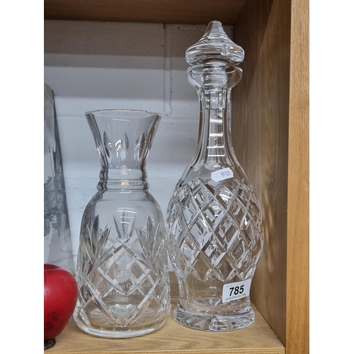 785 - Two Waterford Crystal items including a superb decanter in the Boyne pattern along with a lovely car... 