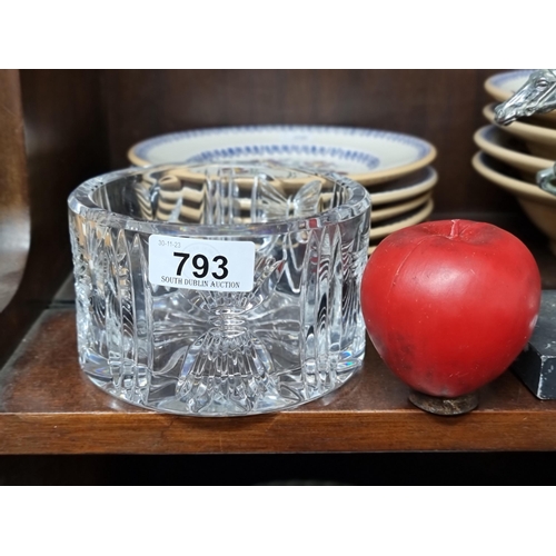 793 - A stunning Waterford Crystal wine coaster. With acid mark to base. In very good condition.