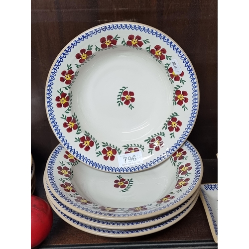 796 - A set of four Nicholas Mosse Irish pottery spongeware pasta bowls. All in good condition.