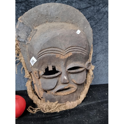 896 - Star lot : An original large antique tribal  hand carved Chokwe tribal mask. Chokwe masks are often ... 