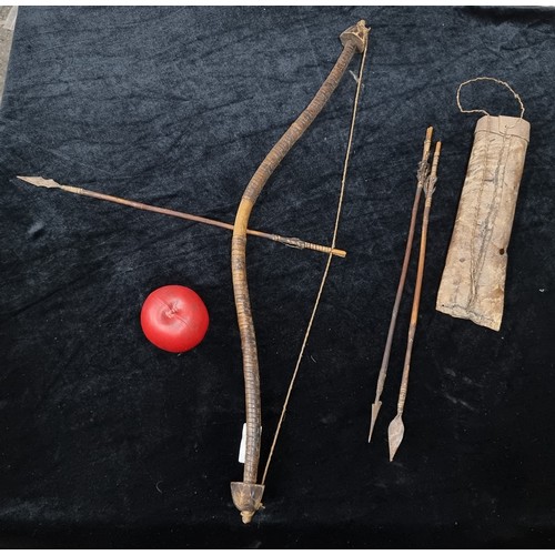 866 - Star Lot : An original antique tribal African Massai bow and arrow set. The Massai are an ethnic gro... 