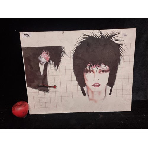 106 - A very fun Irish made retro 1980s clock featuring punk women with Siouxsie Sioux style hair and make... 