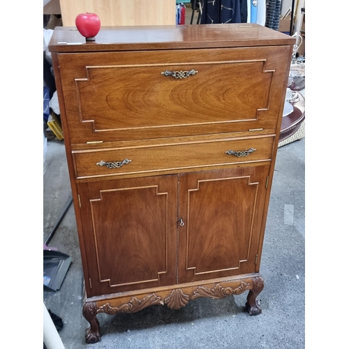 900 - Star lot : A fabulous Edwardian Cocktail cabinet, with a spring loaded mechanism that opens the top ... 