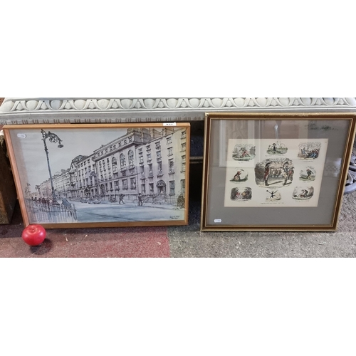 931 - Two framed prints including one depicting the Dominican College in Dublin after Thomas Ryan' work, a... 