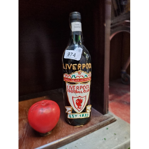 974 - A hand-painted sealed 75 cl bottle of 