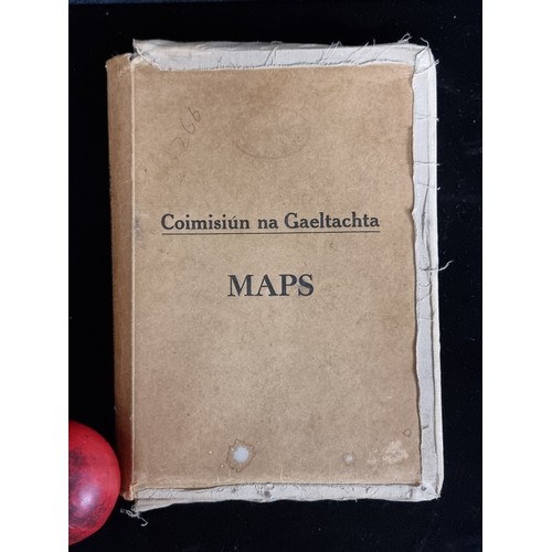 201 - Star Lot: A set of two antique and vintage Coimisiún na Gaeltachta maps of Ireland, both come in fou... 