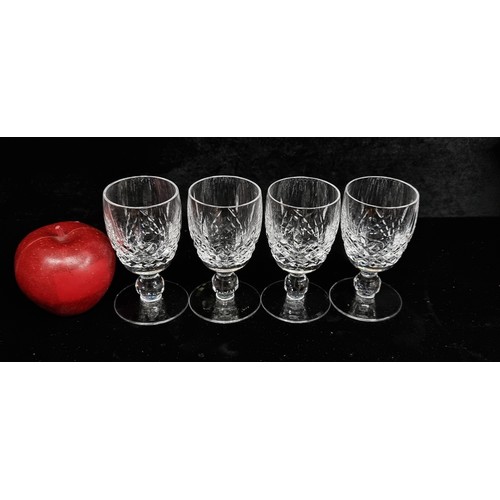 224 - Four good size vintage Waterford Crystal stemmed drinking glasses in the Boyne patten, in original b... 