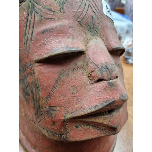 882 - Star Lot : An African antique tribal hand carved Makonde Lipiko mask. The Makonde are known as some ... 