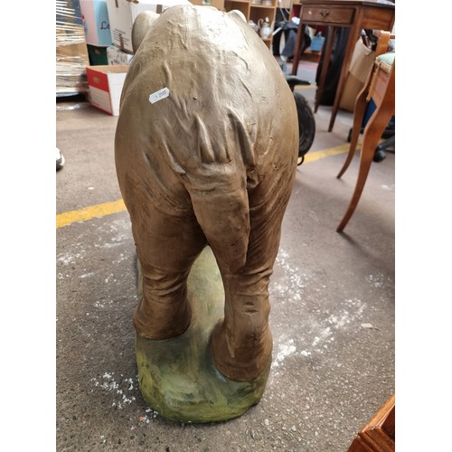 428 - Star Lot - A magnificent large hand painted vintage plaster elephant. A real one of a kind statement... 