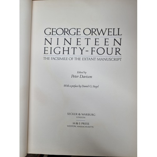 740 - A fascinating large hardback book of George Owell's Nineteen Eighty Four - The Facsimile. Features p... 