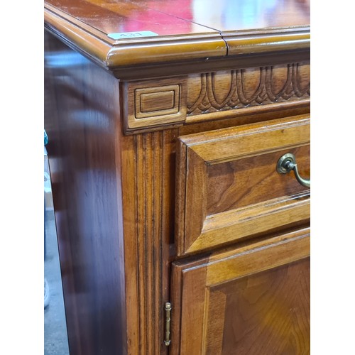 431 - Star Lot : A solid well made home bar with large pull out top, two drawer and two additional cupboar... 