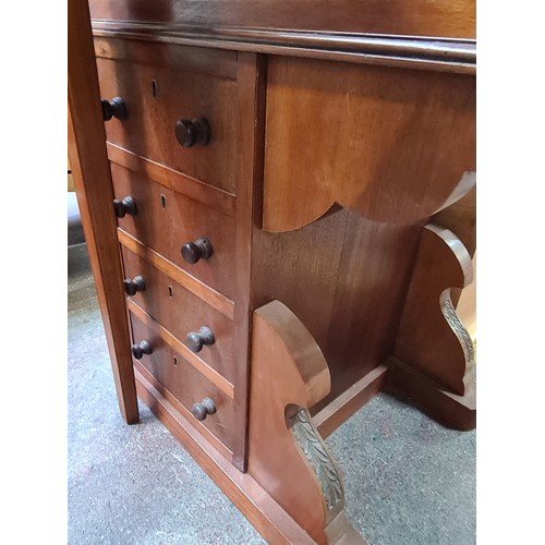 457 - Star lot : A fabulous Victorian walnut Davenport writing desk in good original condition. Featuring ... 