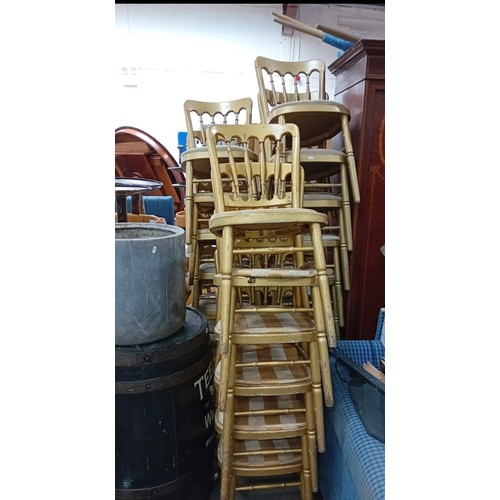 993 - Twenty one venue chairs. They stack with gilt paint.