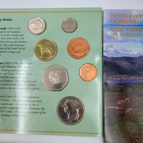 566 - A collection of Irish central banks uncirculated coin sets, 1996-red deer, 2006-Glenveagh national p... 